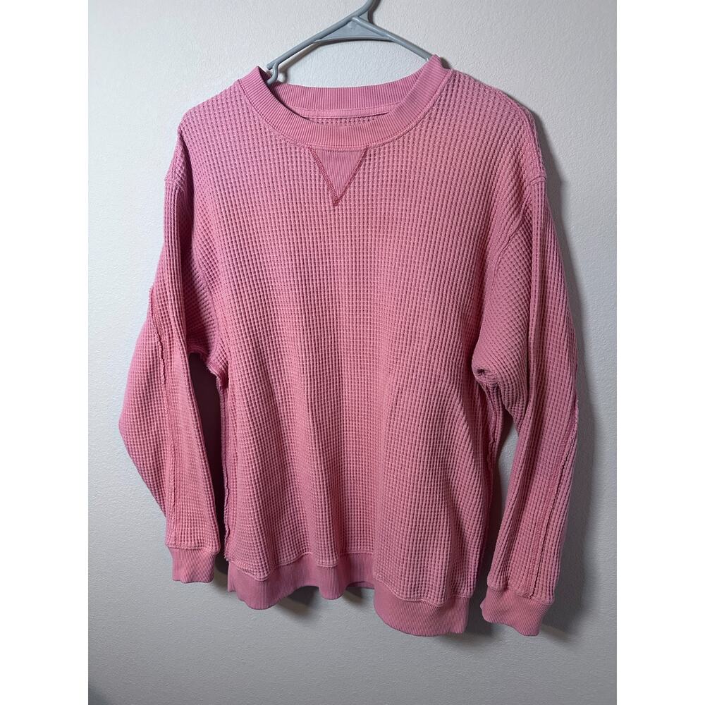 Aerie Salmon Pink Crew Sweatshirt Lounge Oversized Size small - Picture 2 of 6